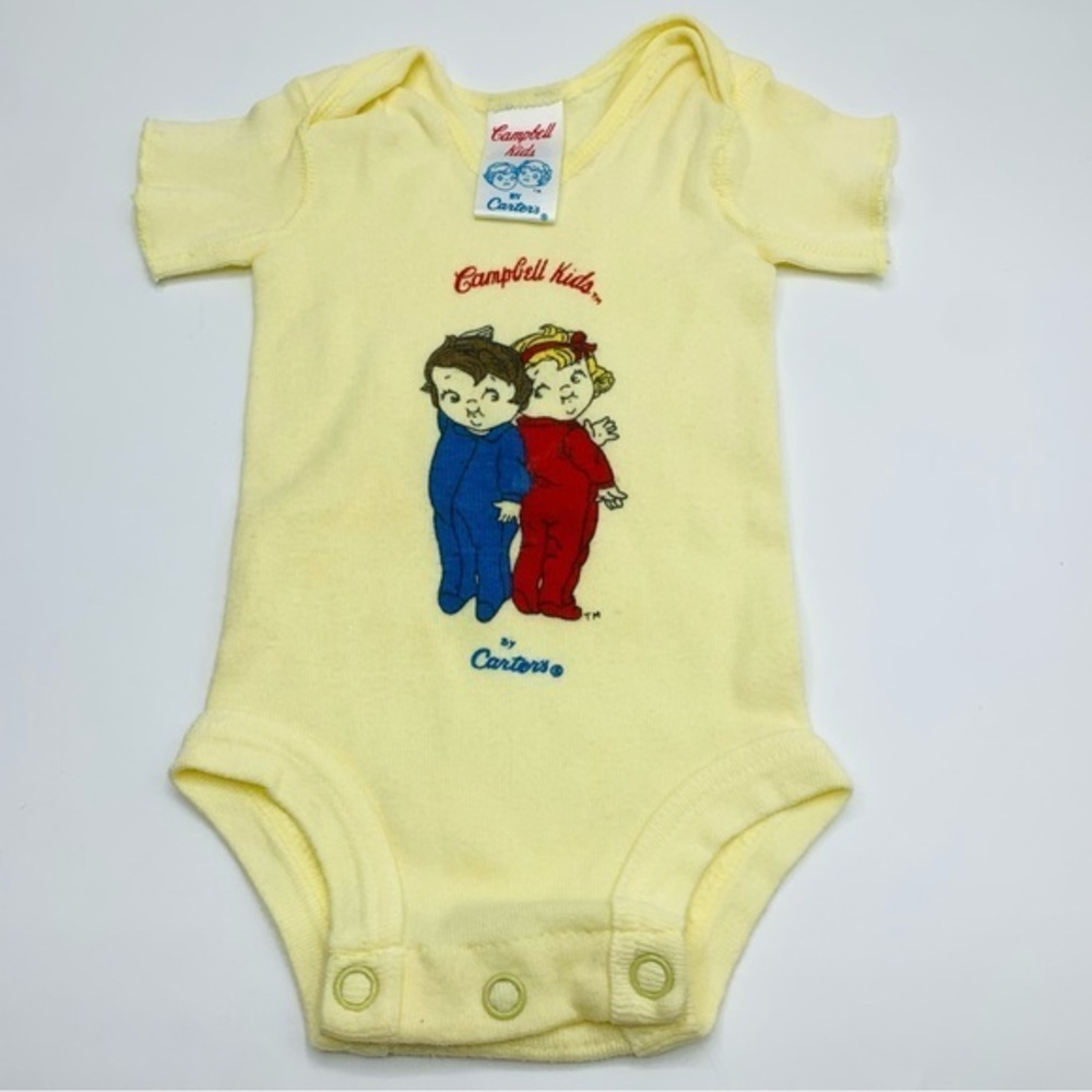 Rare Vintage 1986 Campbell Kids by Carter's Yellow Onesie Small to 11lbs